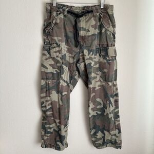 Levis Cargo Pants Mens‎ 36x32 (34x27) Camo Belted Baggy FLAWS